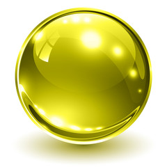 3D glass sphere gold
