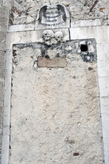 Basilica of S. Maria Colle: cemented door, Pescocostanzo,Italy