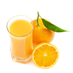 Juice glass and orange fruit