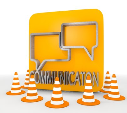 3d render of a metallic communication icon