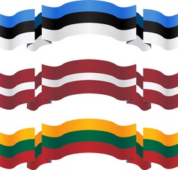 banners and flags of baltic states