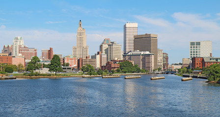 Panoramic skyline of Providence, Rhode Island - obrazy, fototapety, plakaty