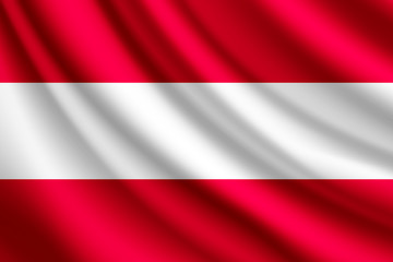 Waving flag of Austria, vector