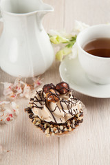Chocolate pastry with hazelnuts
