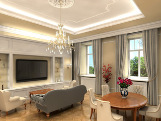 Rendering of a luxurious living room