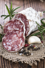 Portion of Salami Slices