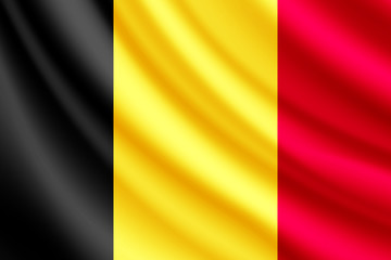 Waving flag of Belgium, vector