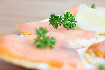 Smoked salomon appetizer