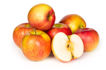 Several ripe apples