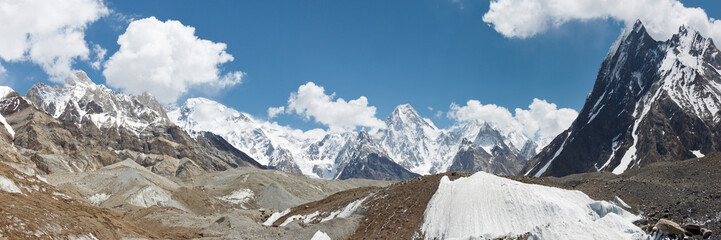 Karakorum-Gebirge und Gletscherpanorama