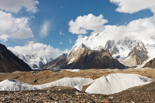 K2 and Broad Peak in the Karakorum Mountains