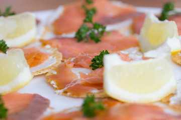 Smoked salomon appetizer