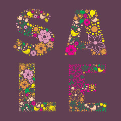 Ornamental floral color SALE banner
