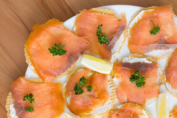 Smoked salomon appetizer