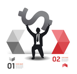 Modern Design template with business man / can be used for infog
