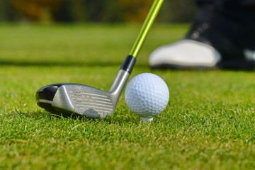 Golf Ball and Club, Man playing golf