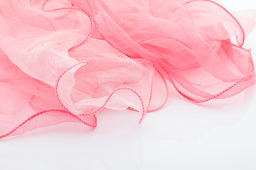 Obraz na płótnie Canvas Pink silk scarf.