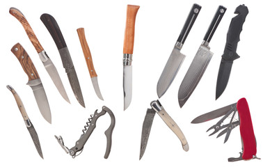 Freigestellte Messer Jagdmesser Küchenmesser 