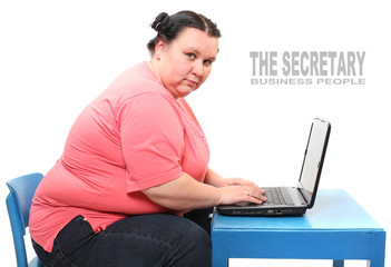 The secretary. Funny picture from the office. - obrazy, fototapety, plakaty