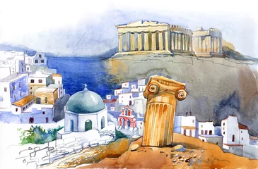 Cercles muraux Peintures Grèce