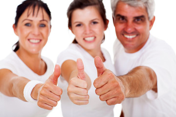 active family thumbs up
