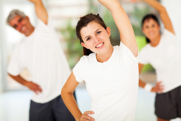 young teen girl working out