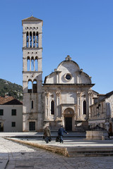 Fototapeta na wymiar Cathedral of St. Stephen in Hvar, Croatia