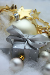 Fototapeta na wymiar Christmas gift and decorations