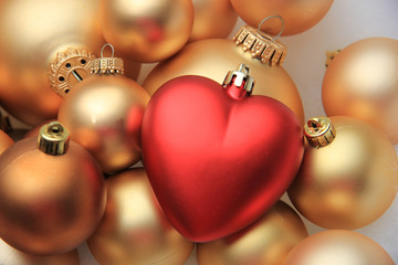 Red heart shaped christmas ornament
