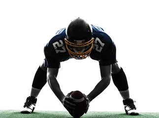 Foto op Canvas center american football player man silhouette © snaptitude