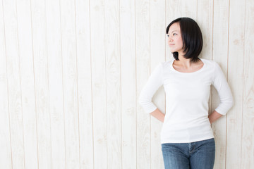 portrait of beautiful asian woman relaxing