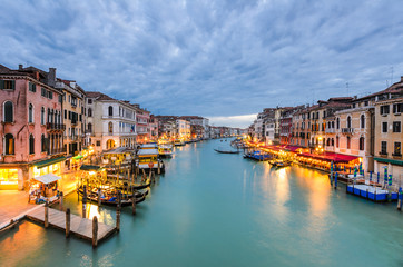 Grand Canal view at night, Venice