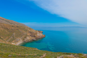 Greece Cyclades Islands, Panoramic sea view from Syros at a hot © korpithas