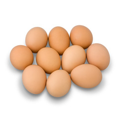 Nine Egg Group on White with Shadow