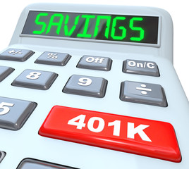 Savings Word Calculator 401K Button Retirement Future