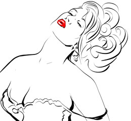 croquis portrait  femme sensualité