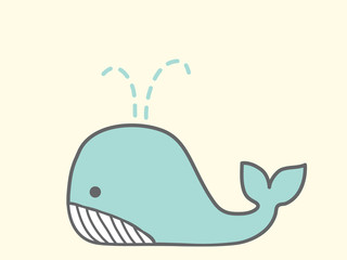 Cute Whale - Vector File EPS10