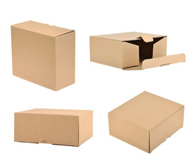 cardboard box isolated on the white background
