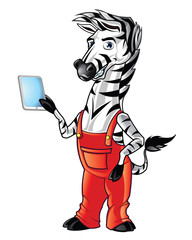 Zebra Holding Tablet