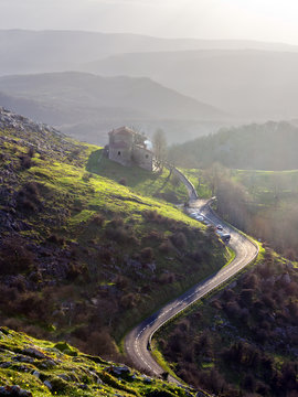 A road to sanctuary of Virgen de Oro, in Alava, Basque Country