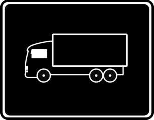 black icon with shipping truck