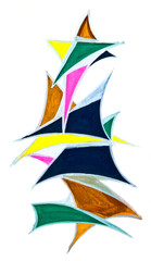 Obraz premium geometric triangular objects drawn