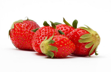Strawberries isolated on white