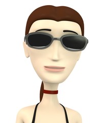 3d render of cartoon character with glasses
