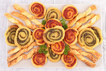 assortment of puff pastry