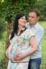 Pregnant woman with his husband