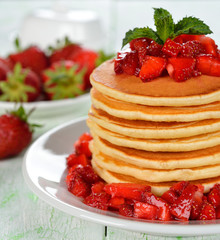 Pancakes with strawberries