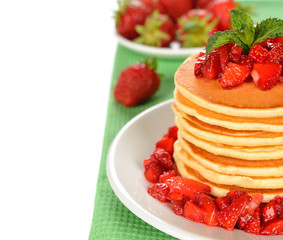 Pancakes with strawberries