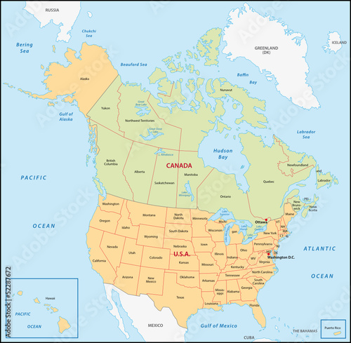 "USA Canada physical map" Stockfotos und lizenzfreie Vektoren auf