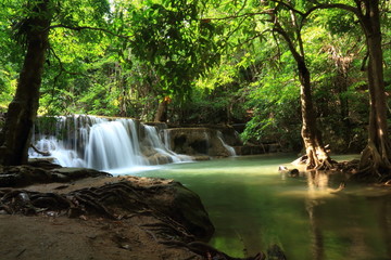 Paradise Waterfall in Kanchanaburi, Thailand.